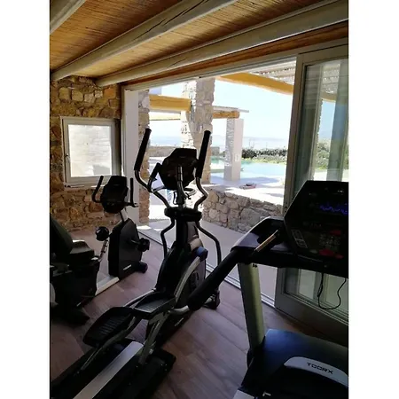 Villa Elegant Mykonos White Satin Private Gym 4 Bedrooms Sea View