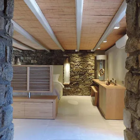 Elegant Mykonos White Satin Private Gym 4 Bedrooms Sea View Villa Tourlos